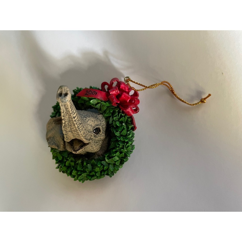 NEW The HERD Sculptures Holly #3230‎ Christmas Ornament Elephant by Martha Carey